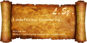 Ledofszky Szeverin névjegykártya